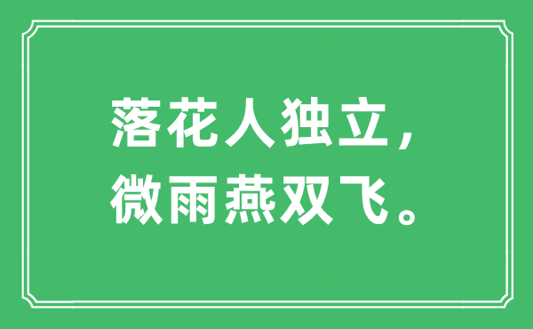 “落花人独立，微雨燕双飞。”是什么意思,出处及原文翻译