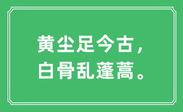 “黄尘足今古，白骨乱蓬蒿。”是什么意思,出处及原文翻译