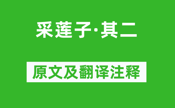 皇甫松《采莲子·其二》原文及翻译注释,诗意解释