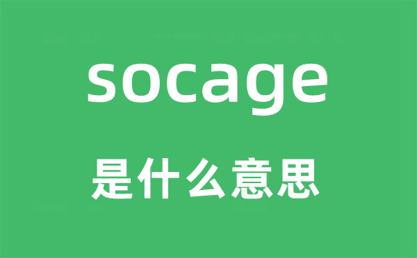 socage是什么意思,socage怎么读,中文翻译是什么