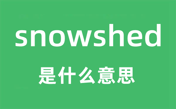 snowshed是什么意思,snowshed怎么读,snowshed中文翻译是什么