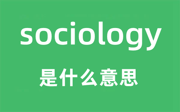 sociology是什么意思,sociology怎么读,sociology中文翻译是什么