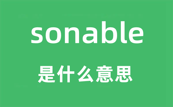 sonable是什么意思,sonable怎么读,中文翻译是什么