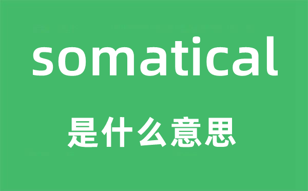 somatical是什么意思,somatical怎么读,中文翻译是什么