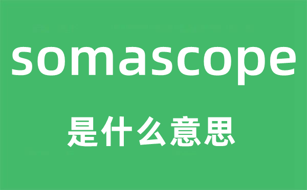 somascope是什么意思,somascope怎么读,中文翻译是什么