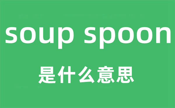 soup spoon是什么意思,中文翻译是什么
