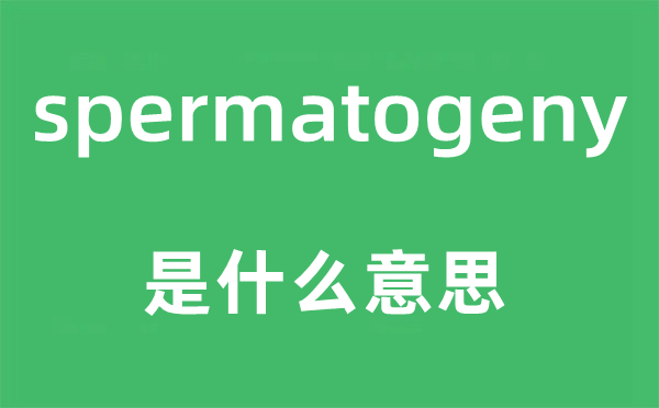 spermatogeny是什么意思,spermatogeny怎么读,中文翻译是什么