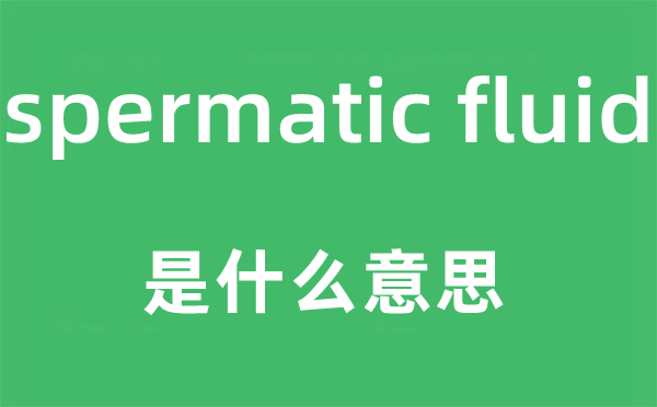 spermatic fluid是什么意思,中文翻译是什么