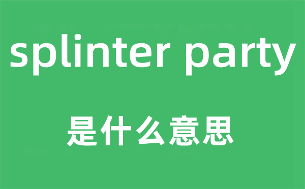 splinter party是什么意思,中文翻译是什么