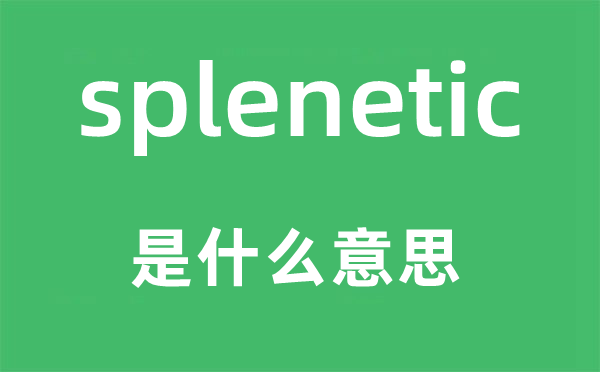 splenetic是什么意思,splenetic怎么读,中文翻译是什么