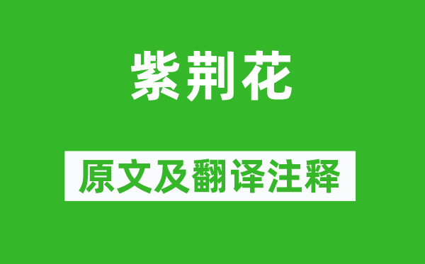 方回《紫荆花》原文及翻译注释,诗意解释