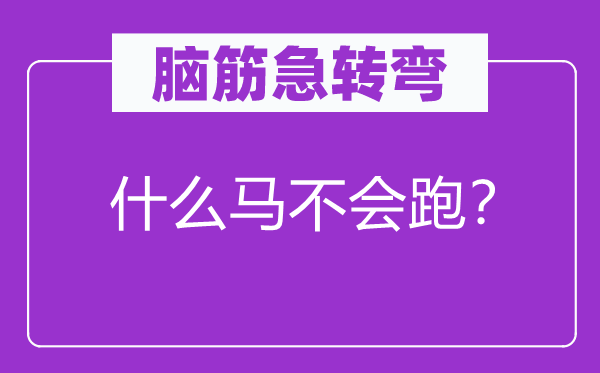 脑筋急转弯：什么马不会跑？