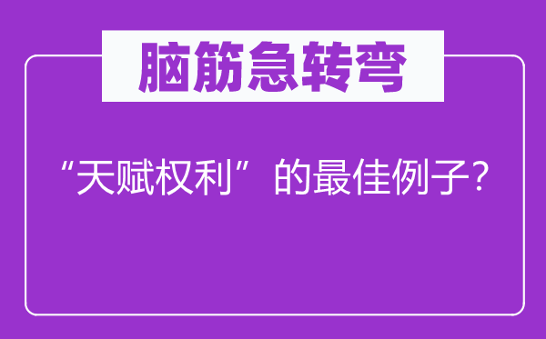 脑筋急转弯：“天赋权利”的最佳例子？