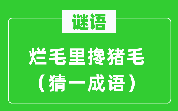 谜语：烂毛里搀猪毛（猜一成语）