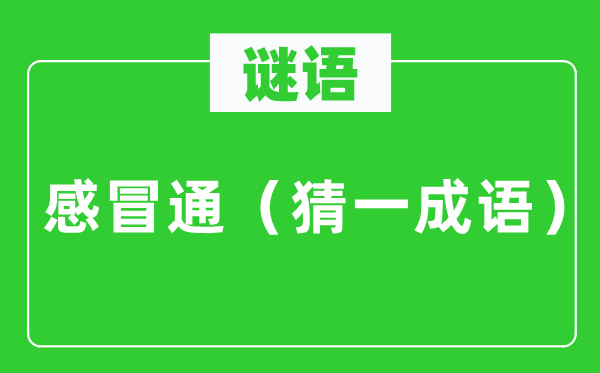 谜语：感冒通（猜一成语）