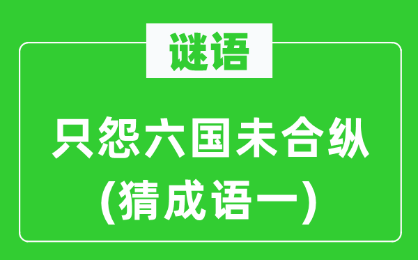 谜语：只怨六国未合纵　(猜成语一)