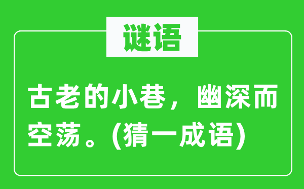 谜语：古老的小巷，幽深而空荡。　(猜一成语)