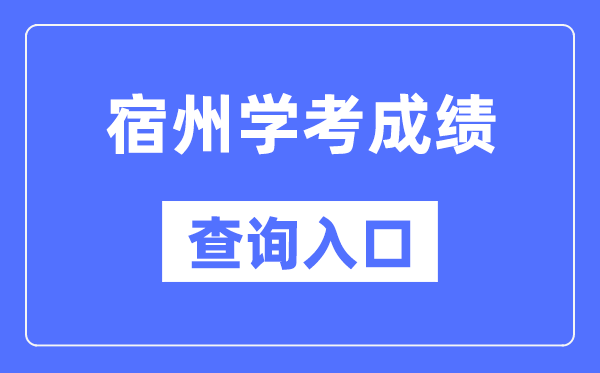 宿州学考成绩查询入口网站（http://cx.ahzsks.cn）