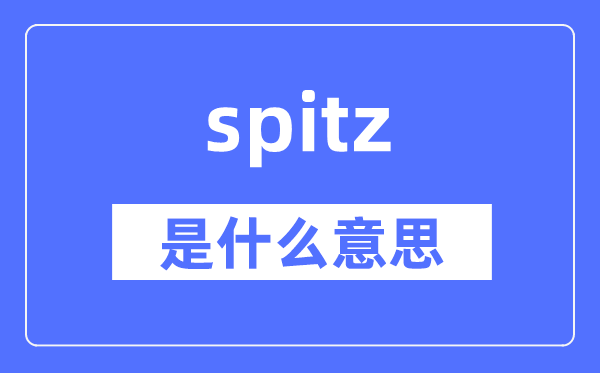 spitz是什么意思,spitz怎么读,中文翻译是什么