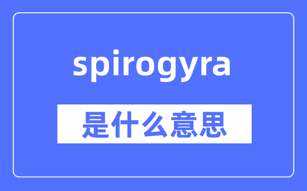 spirogyra是什么意思,spirogyra怎么读,中文翻译是什么