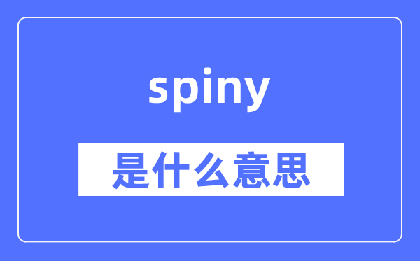 spiny是什么意思,spiny怎么读,中文翻译是什么