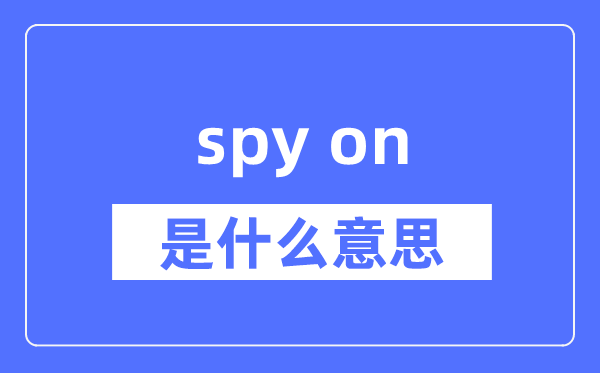 spy on是什么意思,spy on怎么读,中文翻译是什么
