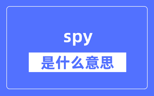 spy是什么意思,spy怎么读,中文翻译是什么