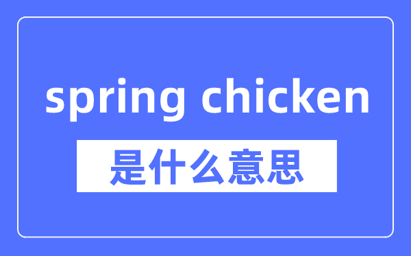 spring chicken是什么意思,spring chicken怎么读,中文翻译是什么