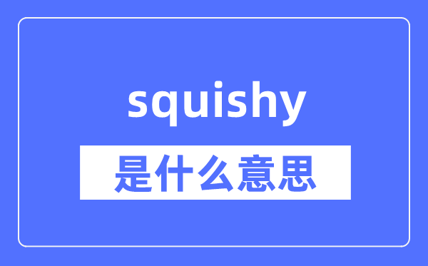 squishy是什么意思,squishy怎么读,中文翻译是什么