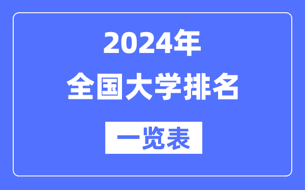 2024最新全国大学排名一览表（前100名）