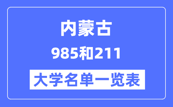 内蒙古有哪些大学是985和211,内蒙古985和211高校名单一览表