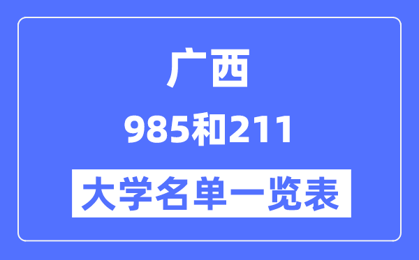 广西有哪些大学是985和211,广西985和211高校名单一览表