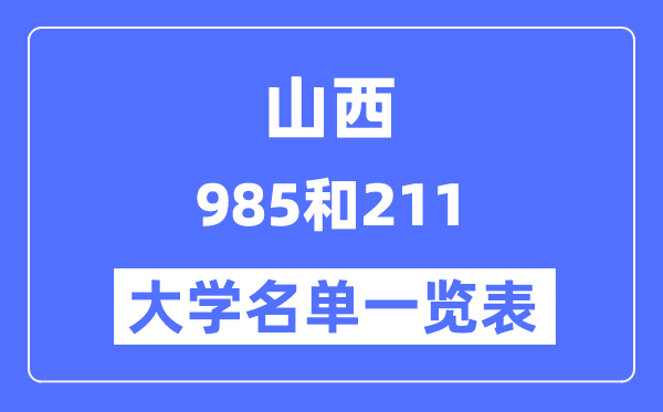 山西有哪些大学是985和211,山西985和211高校名单一览表