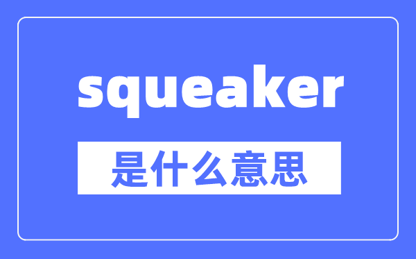 squeaker是什么意思,squeaker怎么读,中文翻译是什么