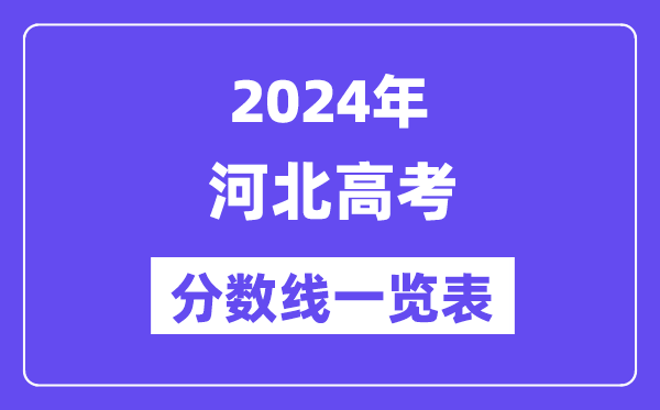 2024年河北高考分数线一览表（含一本,二本,专科分数线）