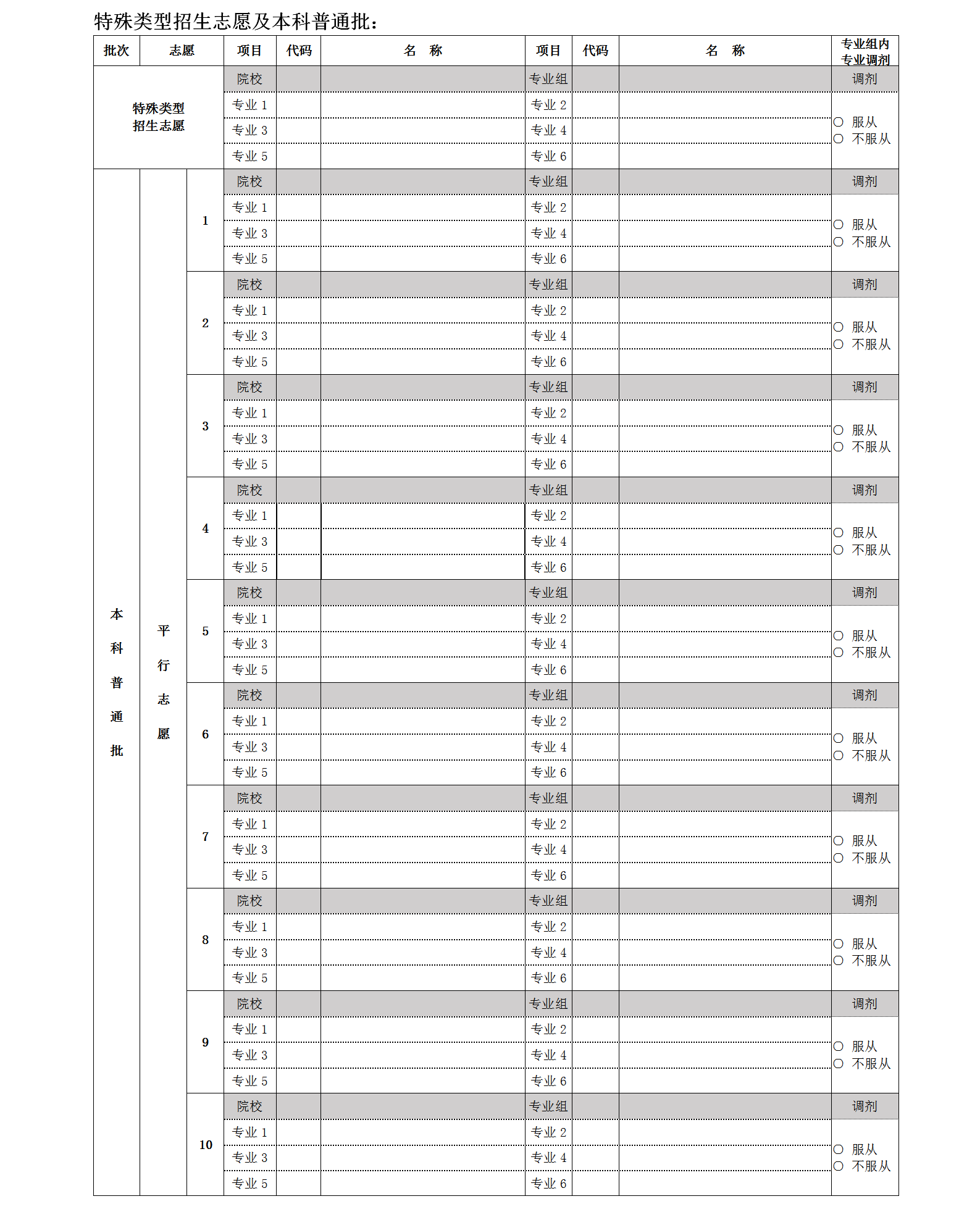 2024年北京高考志愿表填写样本（附填报时间和入口）