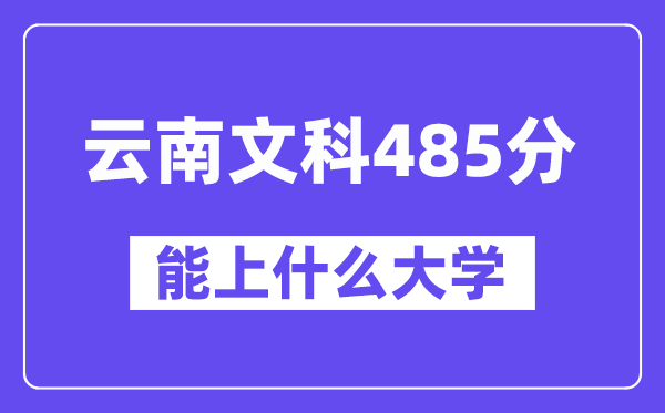 云南文科485分左右能上什么大学？