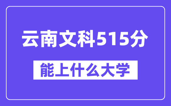 云南文科515分左右能上什么大学？