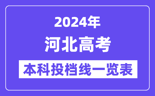 河北2024年高考本科批投档线一览表(2025年参考)