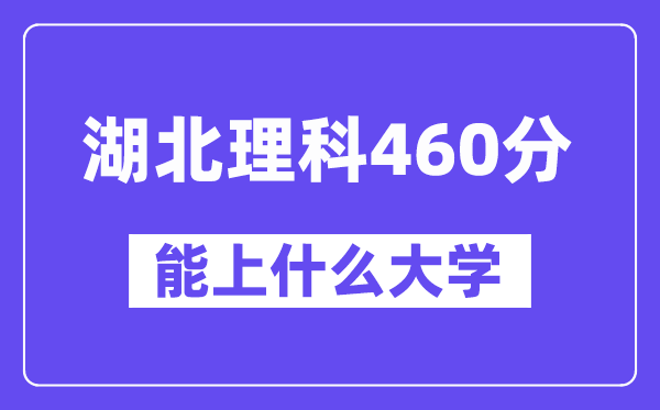 湖北理科460分左右能上什么大学？（物理类）