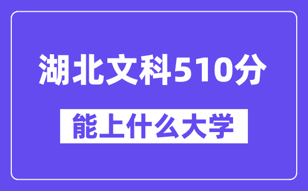 湖北文科510分左右能上什么大学？（历史类）