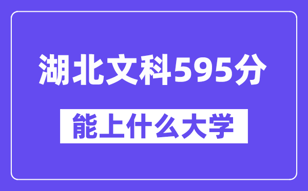 湖北文科595分左右能上什么大学？（历史类）