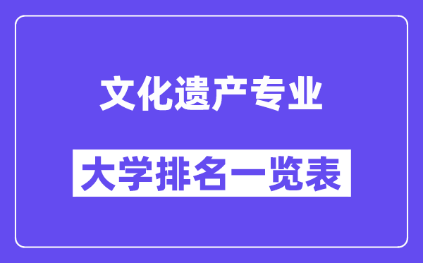 全国文化遗产专业大学排名一览表（最新排行榜）