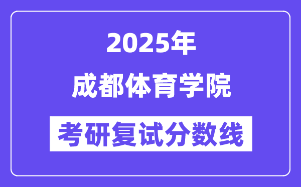 2025成都体育学院考研复试分数线一览表