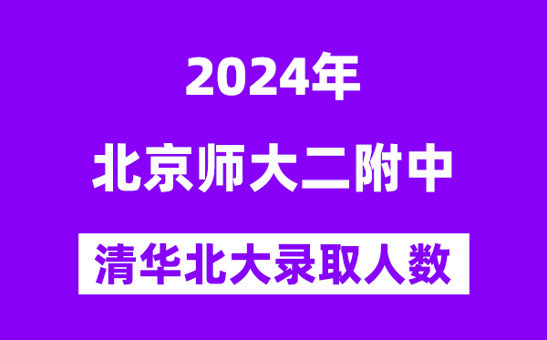 2024年北师大二附中考入清华北大人数是多少？附历年分数线