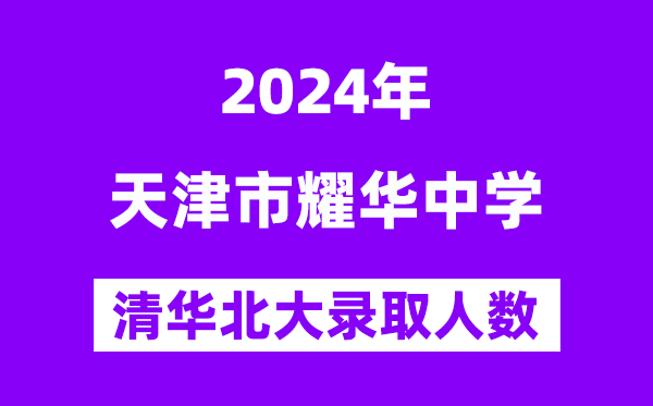 2024年天津市耀华中学考入清华北大人数是多少？附历年分数线