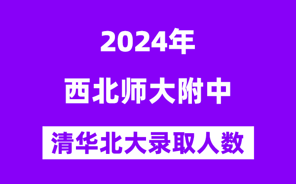 2024年西北师大附中考入清华北大人数是多少？附历年分数线