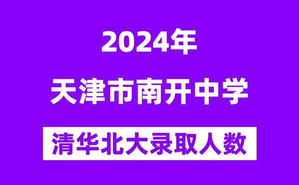 2024年天津市南开中学考入清华北大人数是多少？附历年分数线