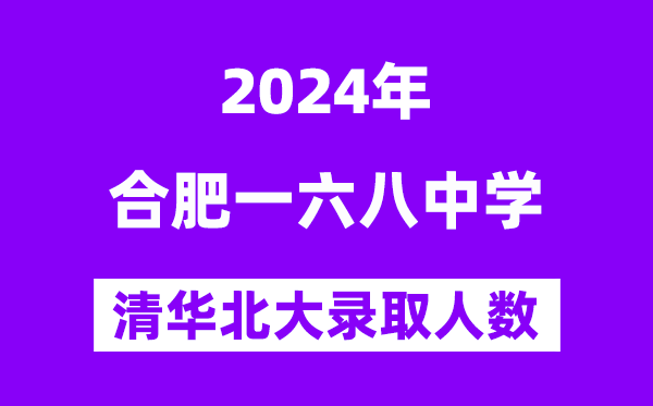 2024年合肥一六八中学考入清华北大人数是多少？附历年分数线