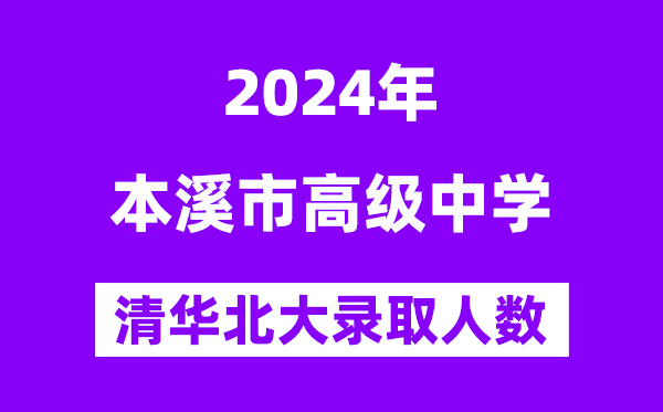 2024年本溪高中考入清华北大人数是多少？附历年分数线